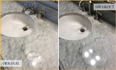 Marble Honing and Polishing Removed Etch Marks From This Vanity Top