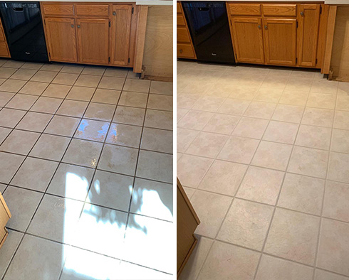 Floor Before and After a Tile Cleaning in Hilton Head Island, SC