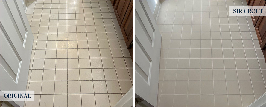 Floor Before and After a Flawless Grout Sealing in Bluffton, SC