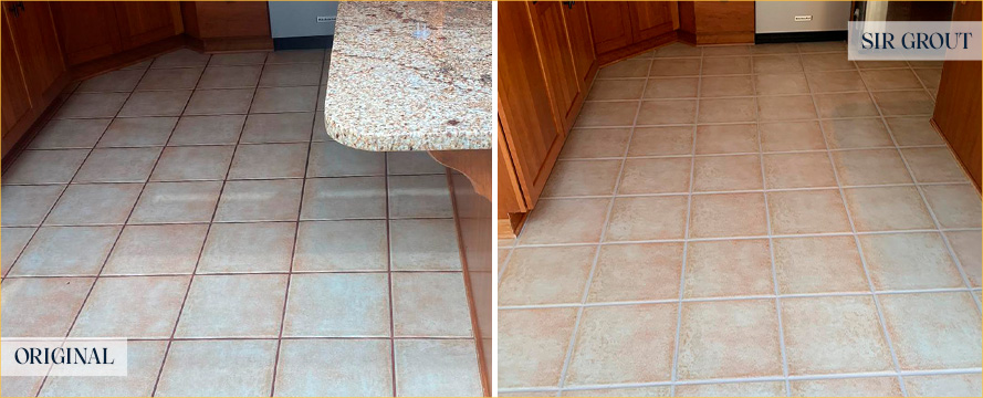 Floor Before and After a Superb Grout Cleaning in Hilton Head Island, SC